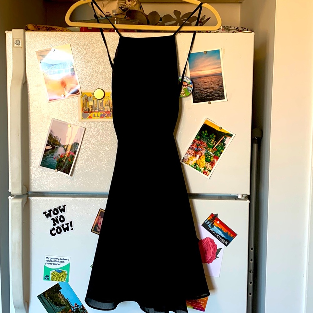 Black backless flowy dress - great condition